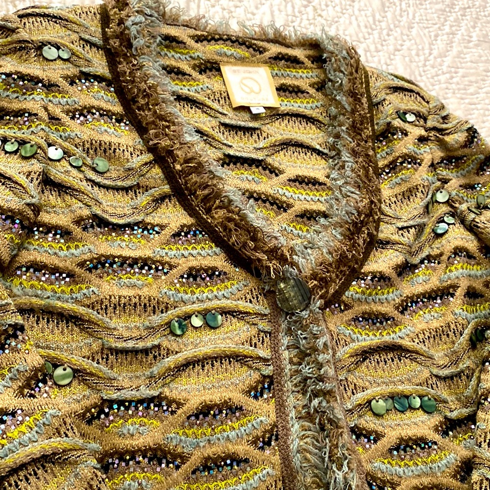 Beautiful like new St. John Couture Beaded Evening Sweater Jacket.